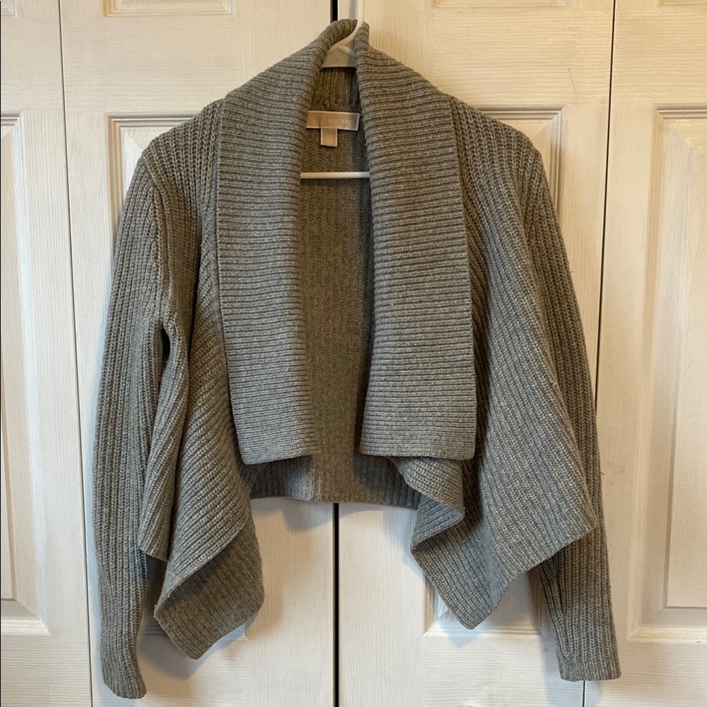 Michael by Michael Kors drapey cardigan sweater size XS grey wool/cashmere